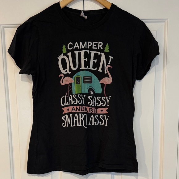 Port and Company Black Camper Queen Kids T-Shirt - Picture 2 of 6